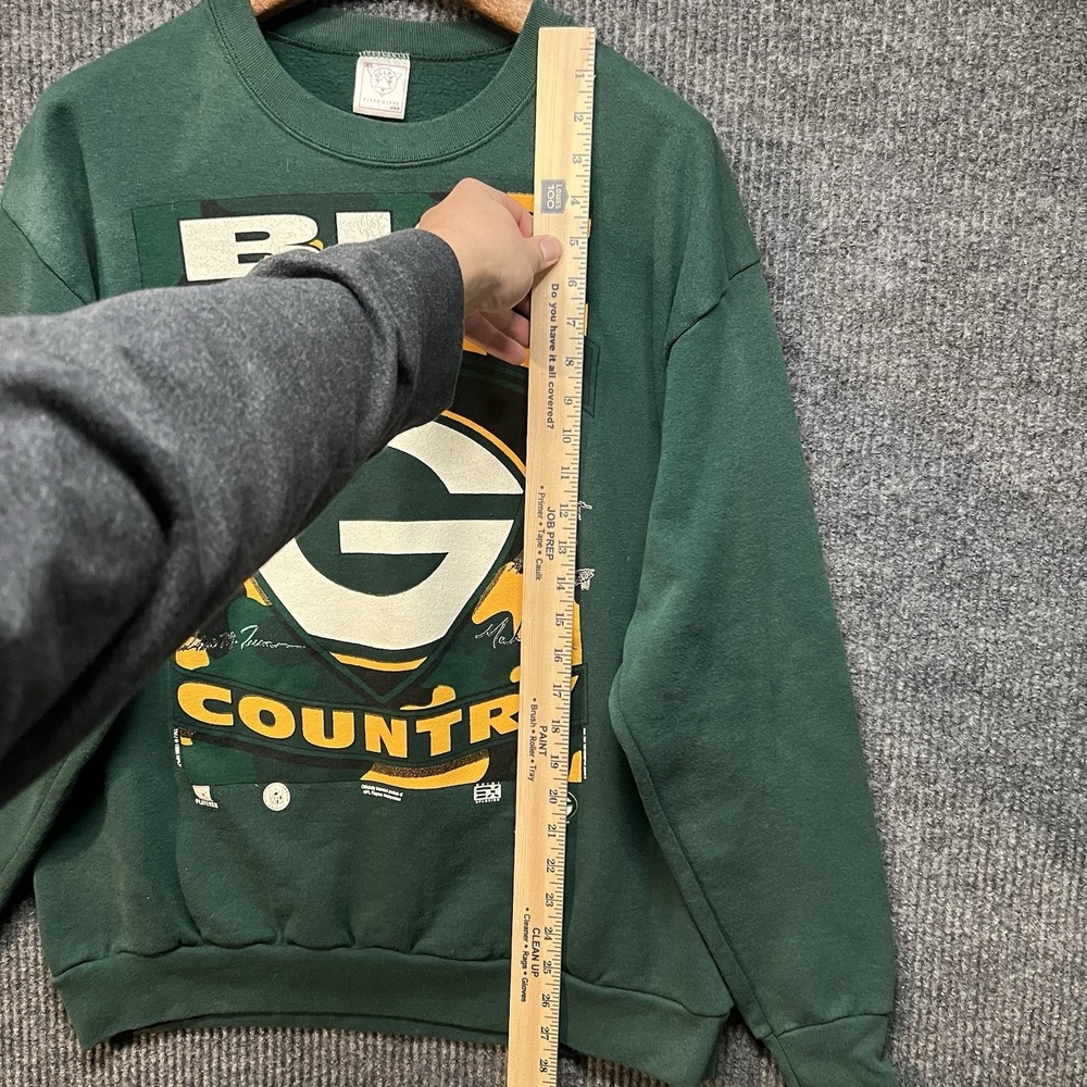 Vintage Green Bay Packers Crewneck Sweatshirt Mens XL Green Long Sleeve 90s - Picture 2 of 8